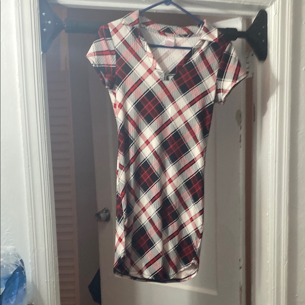 Plaid Short Sleeve Dress